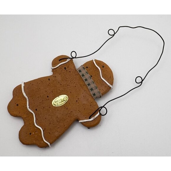 Vintage Gingerbread Woman Christmas Tree Ornament Scarf Accent - Picture 2 of 6